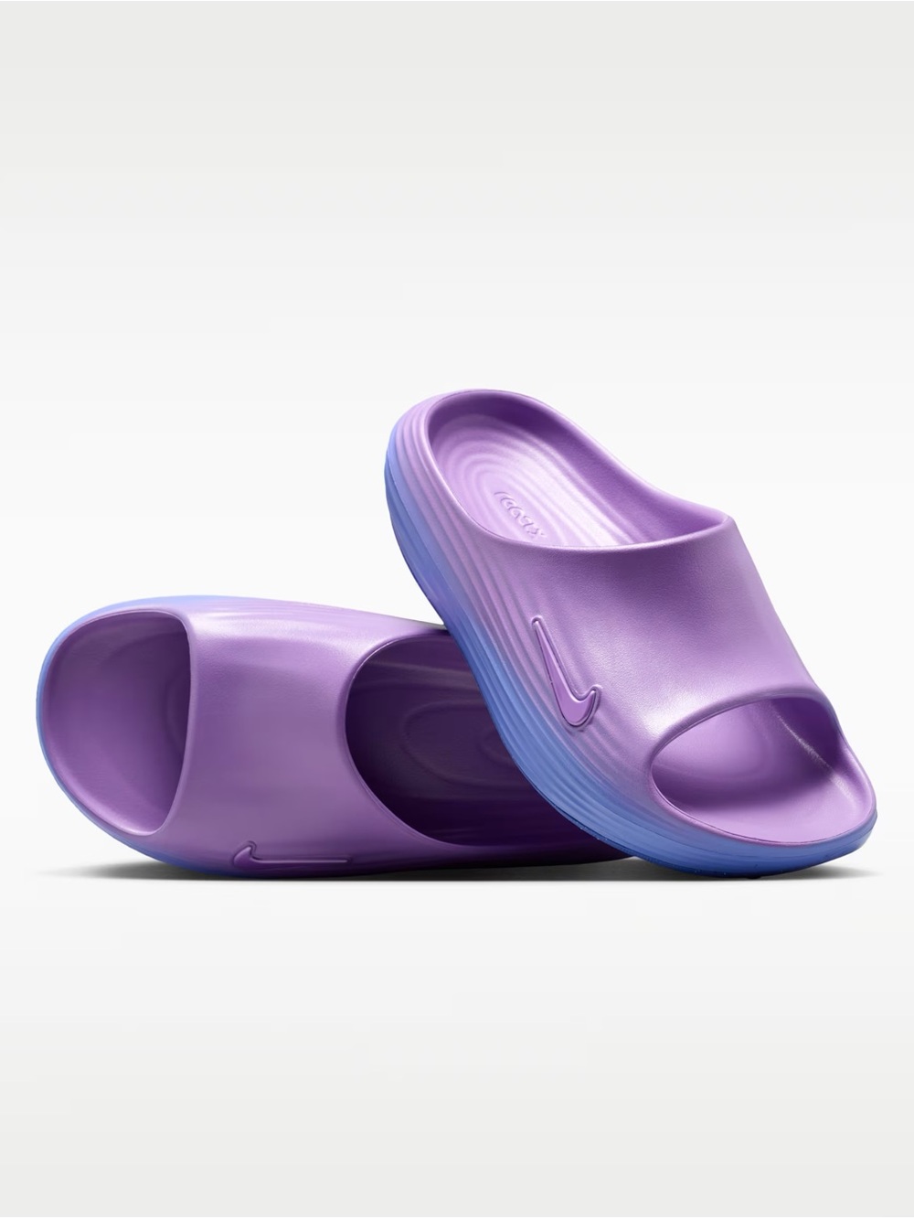 Nike Kids Purple Slide Sandals with Blue Gradient Sole